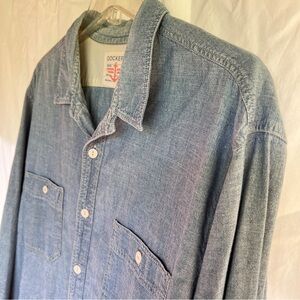 Dockers Men's Casual Blue Button Down Shirt